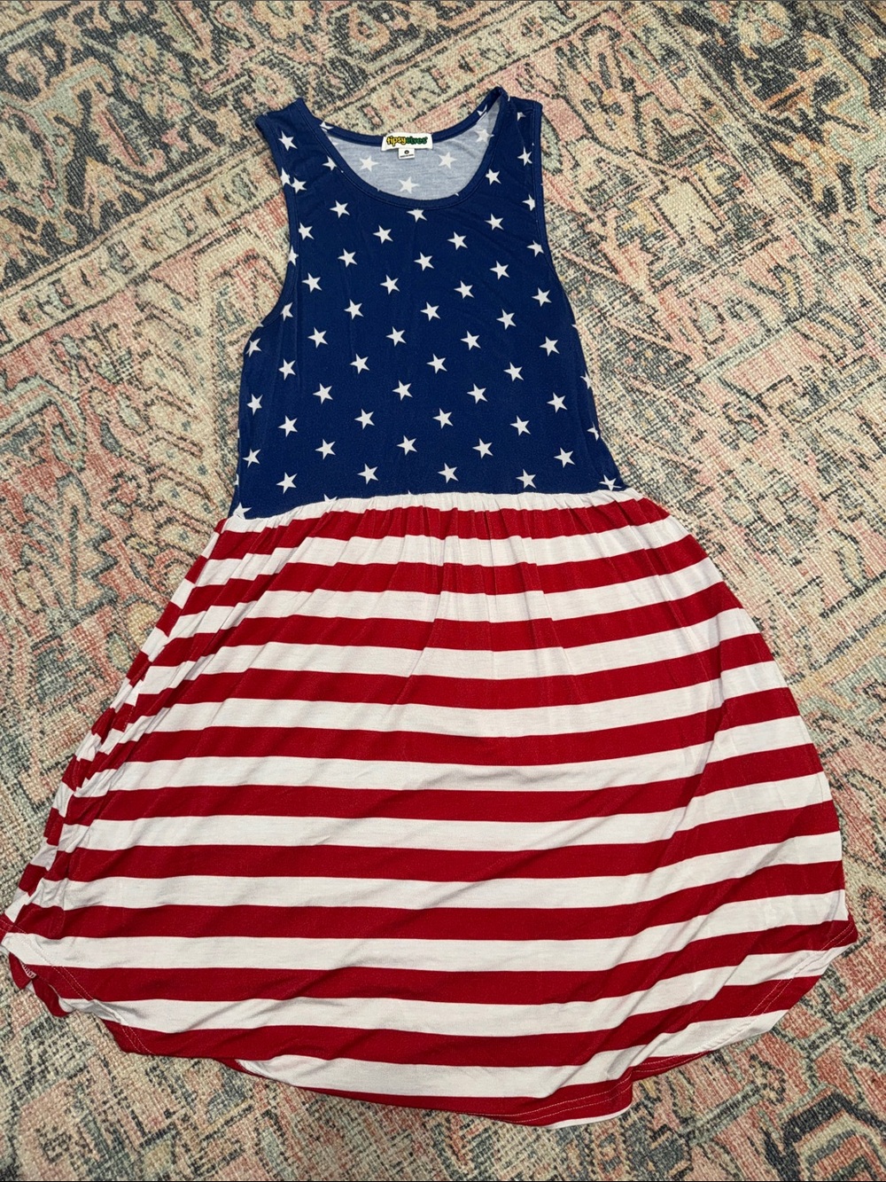 Tipsy Elves Girls' Star & Stripe Sleeveless Dress - Red White Blue